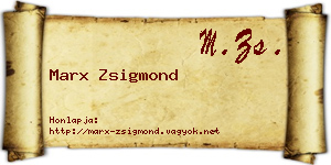 Marx Zsigmond névjegykártya