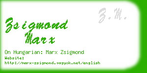 zsigmond marx business card